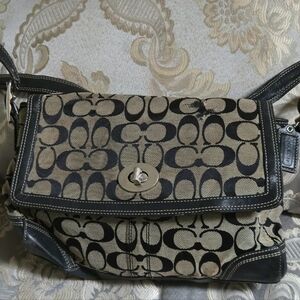 Coach *PROJECT* Hampton flap crossbody in black signature jaq silver hardware